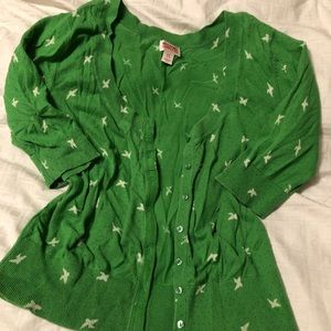 Green cardigan